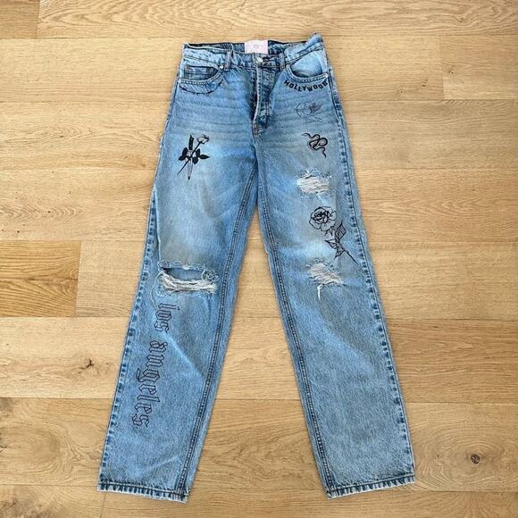 Revice Denim - Super 80's Hollywood Hangover High Rise Straight Leg Jeans - Picture 1 of 5